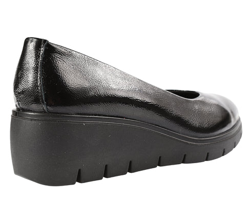 Pantofi casual, dama, IMAC, 855440 negru, piele lacuita, platforma